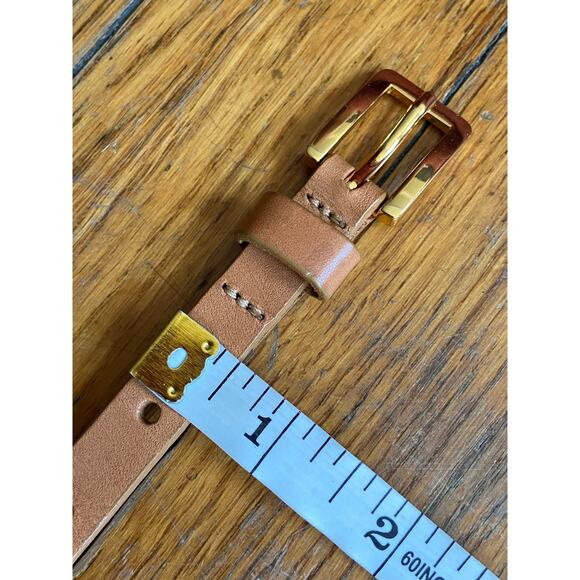 JCREW Skinny Tan Perforated Leather Belt sz M/L - Picture 8 of 10